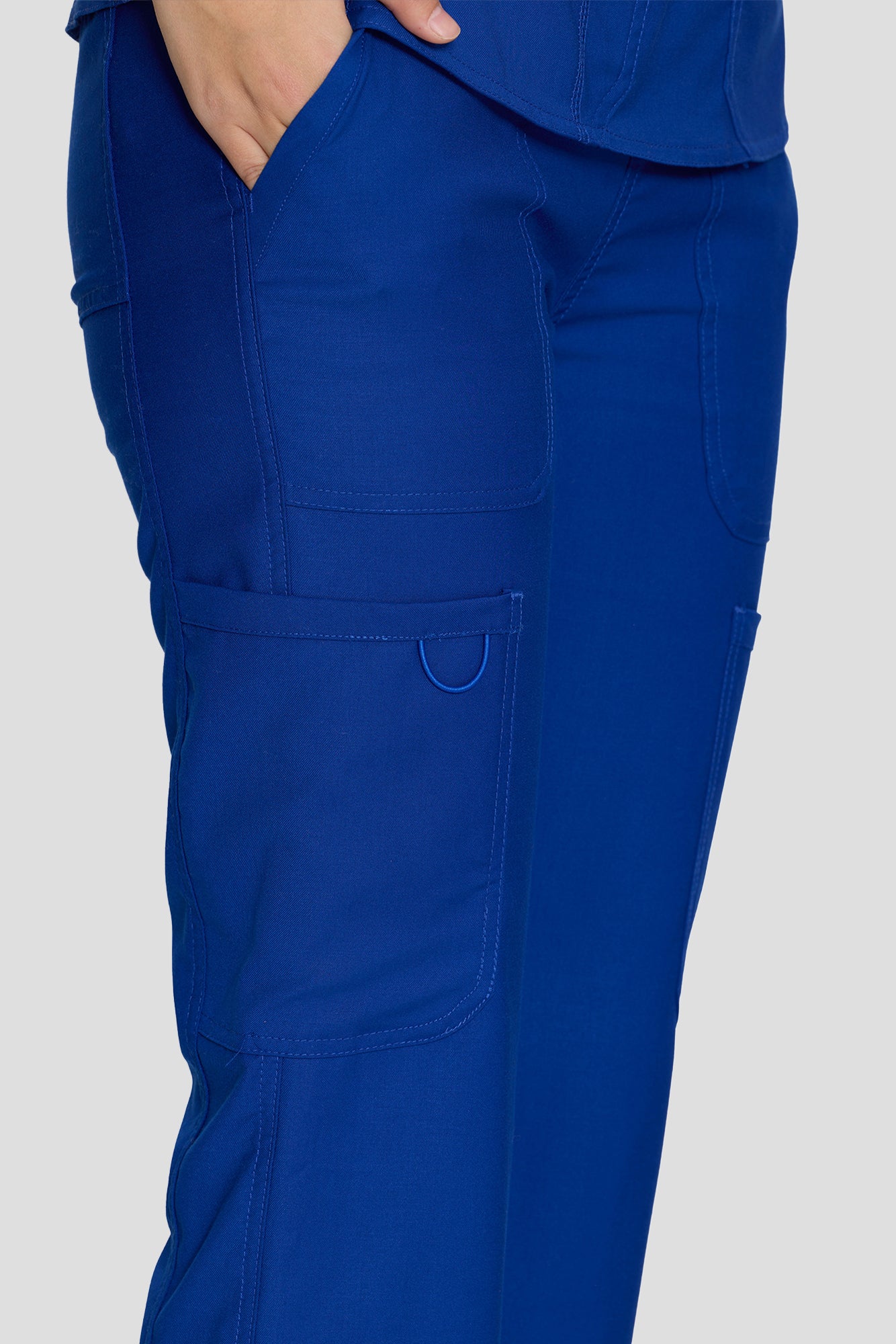 Scrubs for Women Set, V-Neck Top & Straight Leg Cargo Pants. 9 Pockets. Side Ribbed Panels, Side Slits, Ultra-Soft Stretch Fabric, Breathable Medical Uniform for Workwear