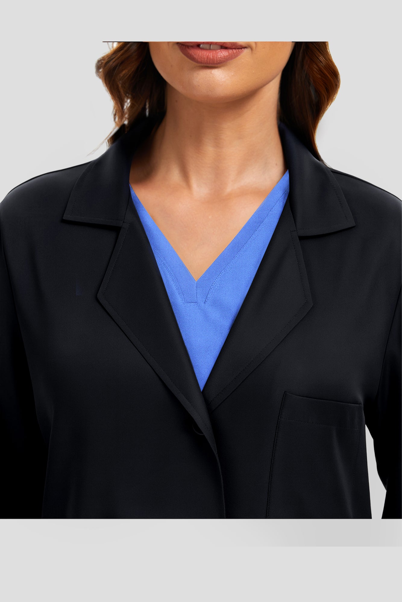 COZYFIT Lab Coat for Woman 3 Pocket, Long Sleeve Medical Coat