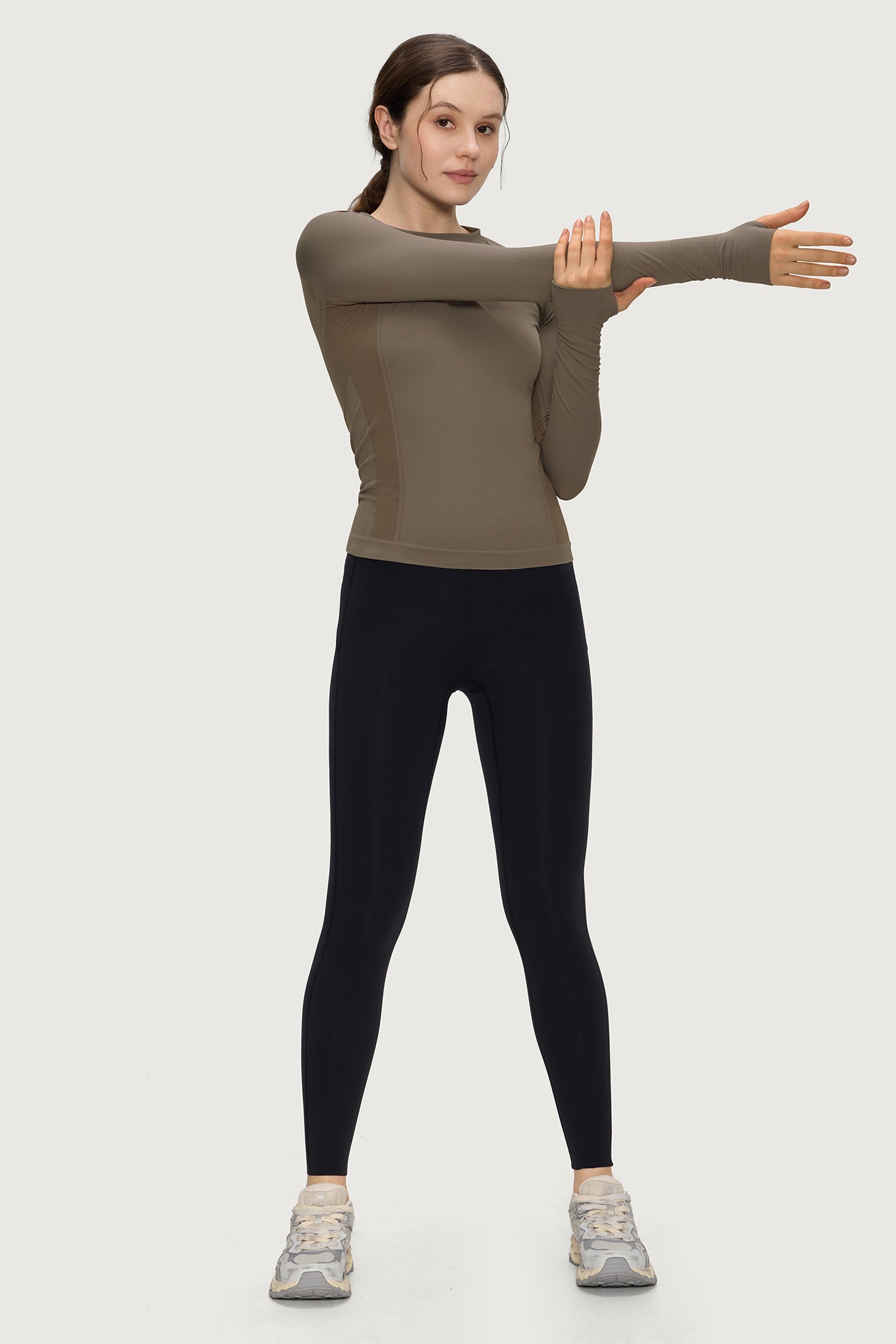 Underscrub Long Sleeve Women, Seamless Athletic Undershirt Cotton Shirts, Thumb Holes Workout Tops