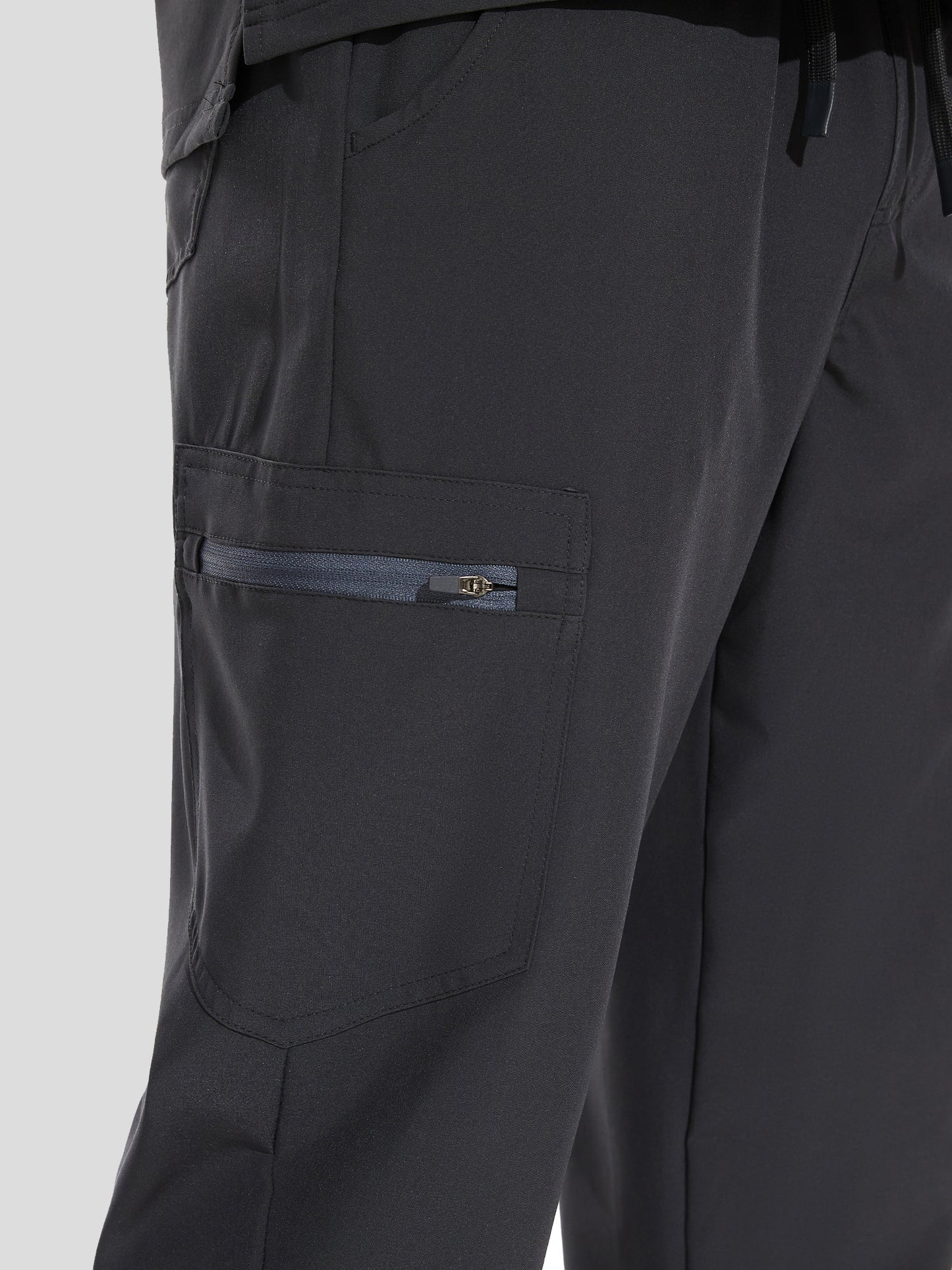 COZYFIT V-Neck Scrub Top & Jogger Pant with 8 Pockets, Yoga Waistband, Anti-Wrinkle Scrubs for Men
