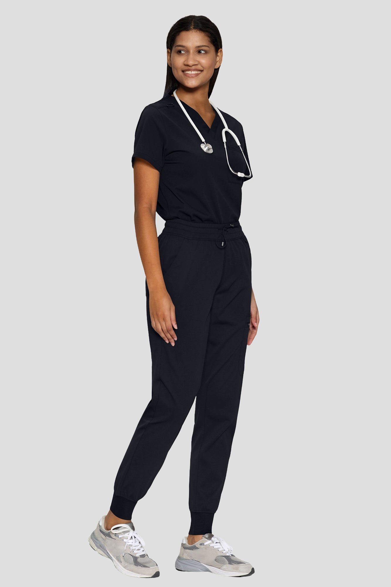 Scrubs for Women, V-Neck Top & Cargo Jogger Pants, 9 Pockets Adjustable Drawstring, For Nurses, Clinics, Long Shifts, Daily Medical Uniforms (Previously COZYFIT)