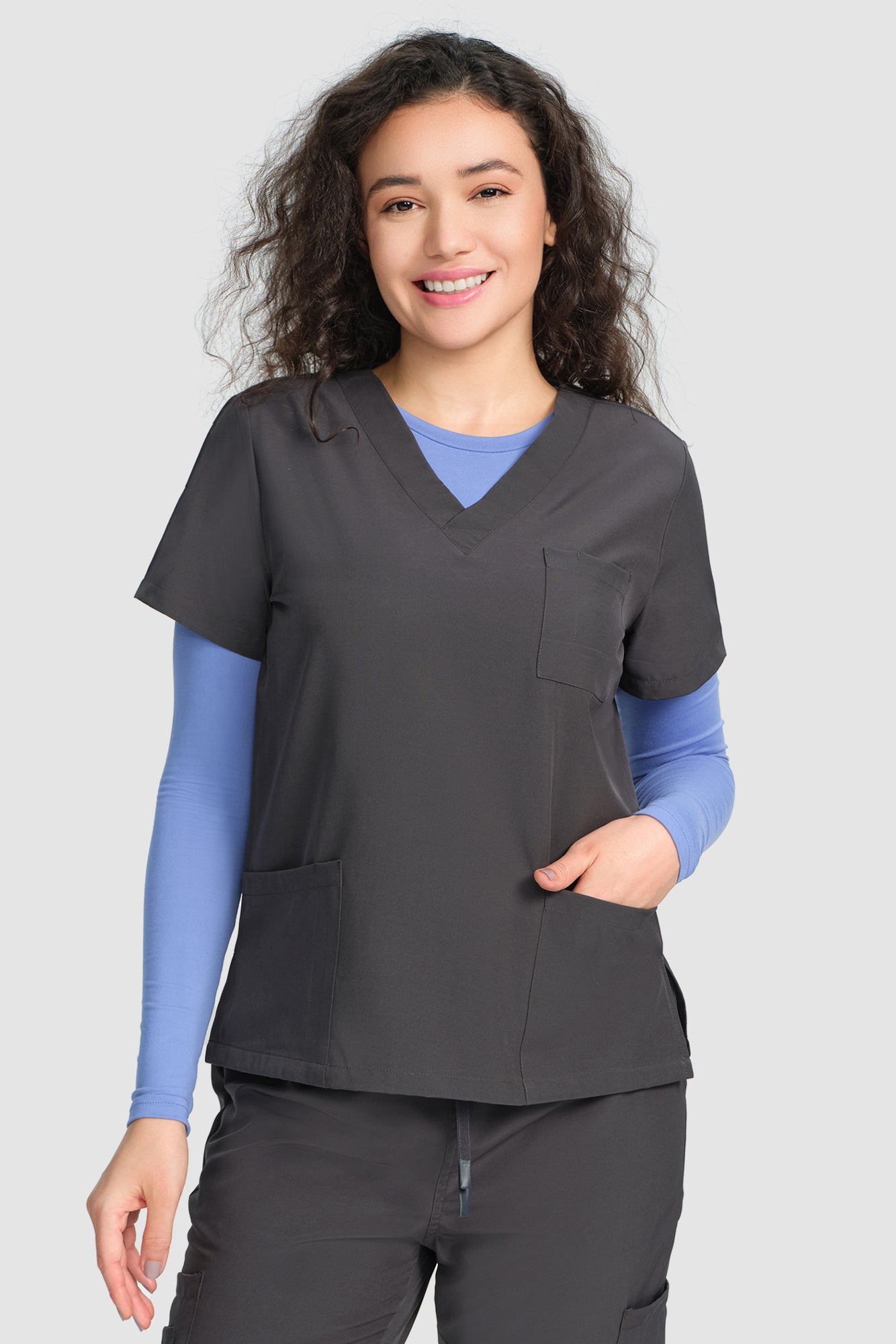 COZYFIT 3 Pack Scrub Undershirts Long Sleeve Women - Underscrub Comfort Tee