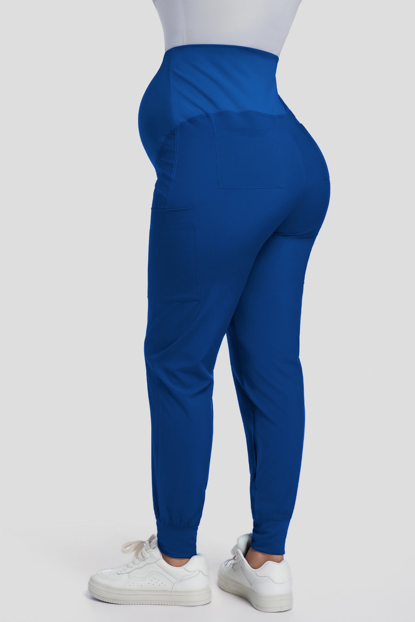 COZYFIT Maternity Scrub Pants - Pregnancy Jogger Pants for Women Workwear with Stretch Belly Panel, 4 Pockets