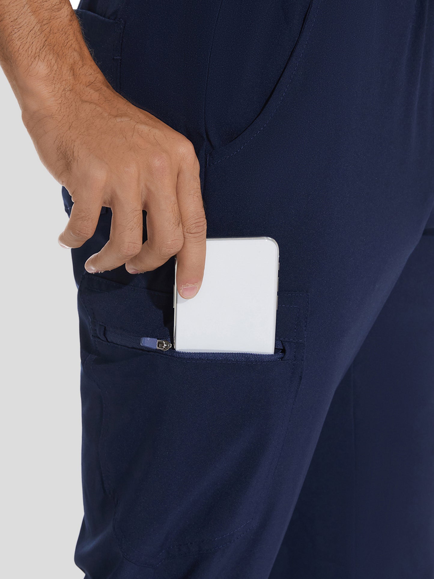 COZYFIT V-Neck Scrub Top & Jogger Pant with 8 Pockets, Yoga Waistband, Anti-Wrinkle Scrubs for Men
