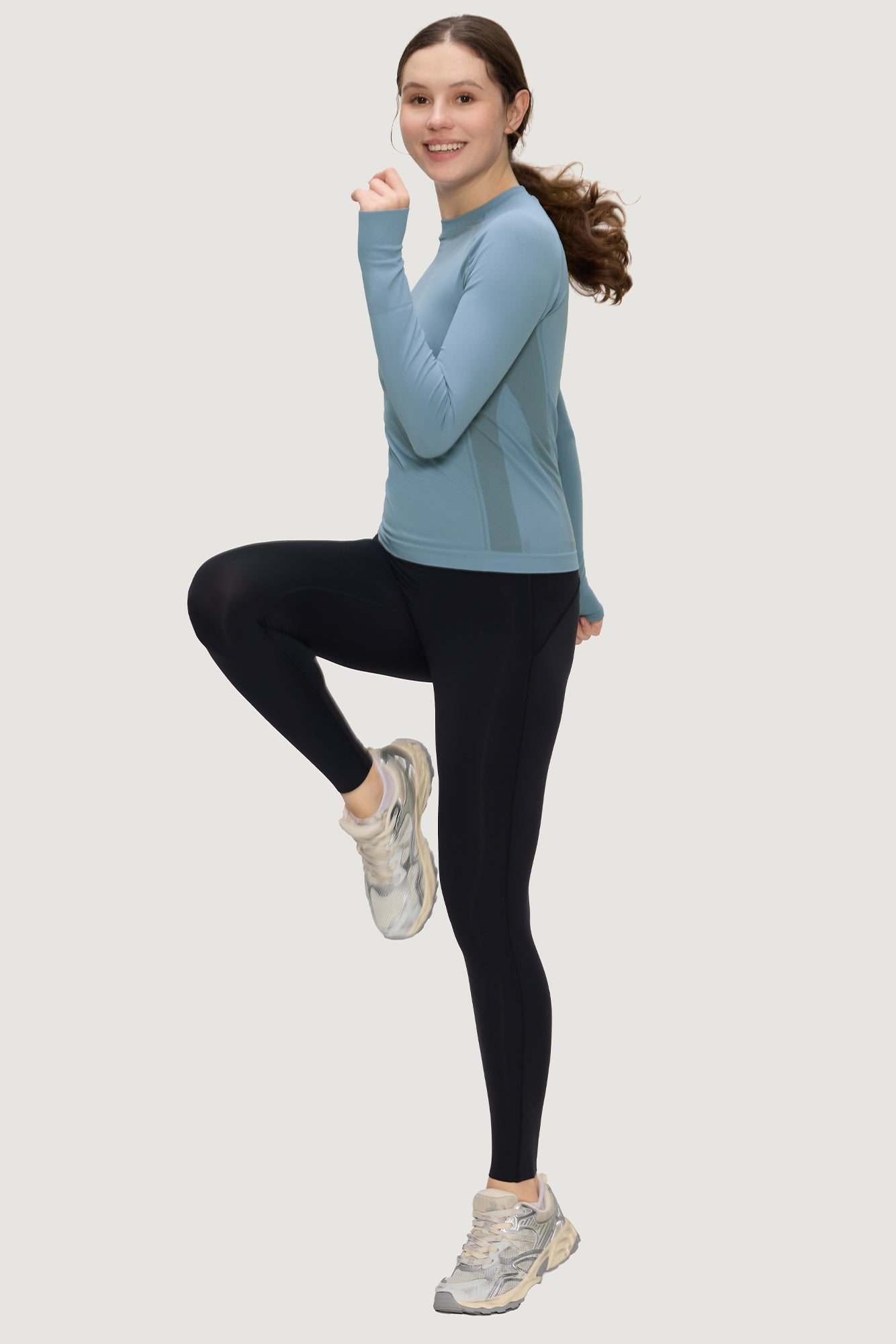 Underscrub Long Sleeve Women, Seamless Athletic Undershirt Cotton Shirts, Thumb Holes Workout Tops