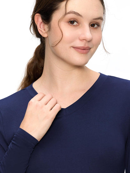 Mila 2-Pack Short Sleeve V-Neck Underscrub — Navy Blue/Navy Blue — 6