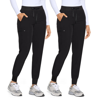 Luna 2-Pack Jogger Scrub Pants — Black/Black — 1