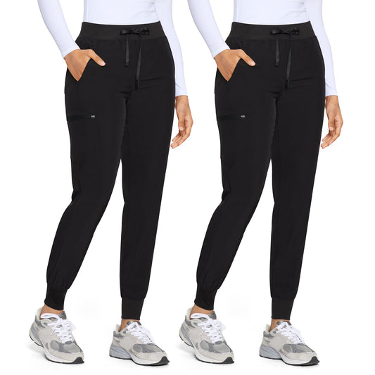 Luna 2-Pack Jogger Scrub Pants — Black/Black — 1