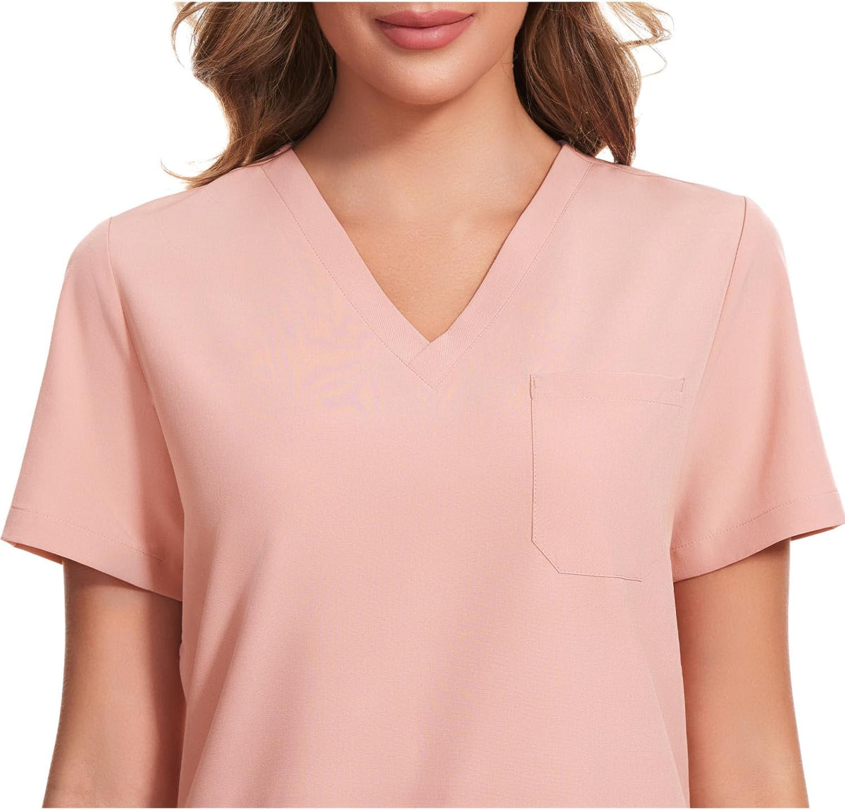Luna V-Neck Scrub Top — Pink — 4