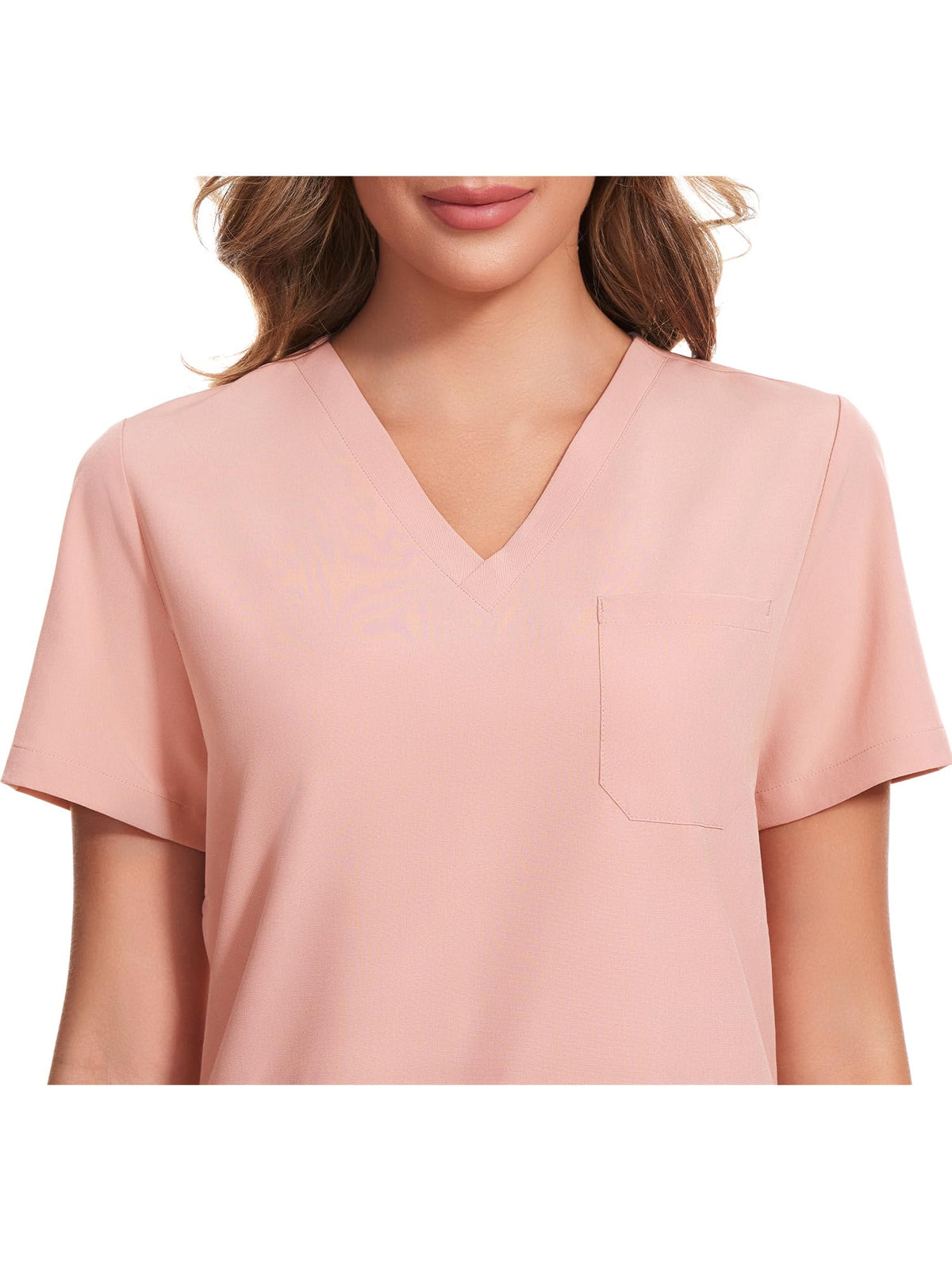 Luna V-Neck Scrub Top — Pink — 4