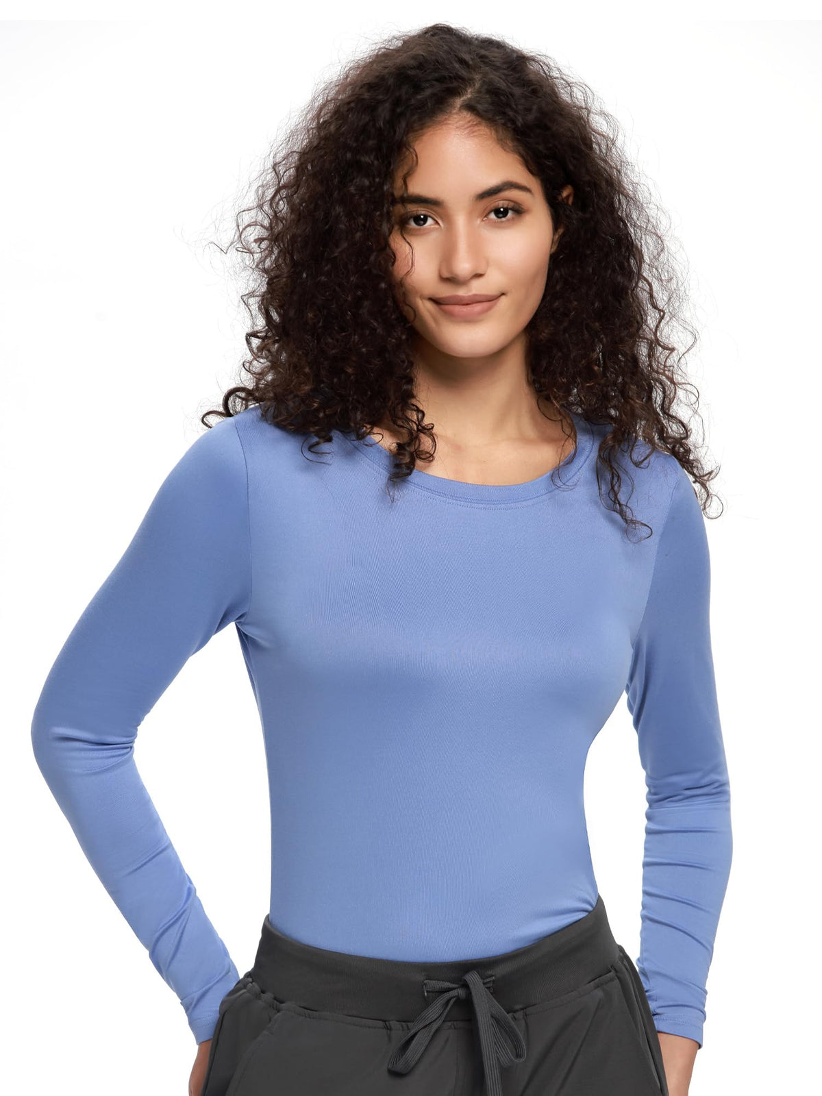 Mira Long Sleeve Crew Neck Underscrub 2-Pack — Ceil Blue/Ceil Blue — 2