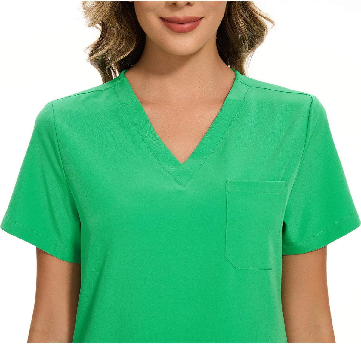 Luna V-Neck Scrub Top — Deep Mint Green — 5