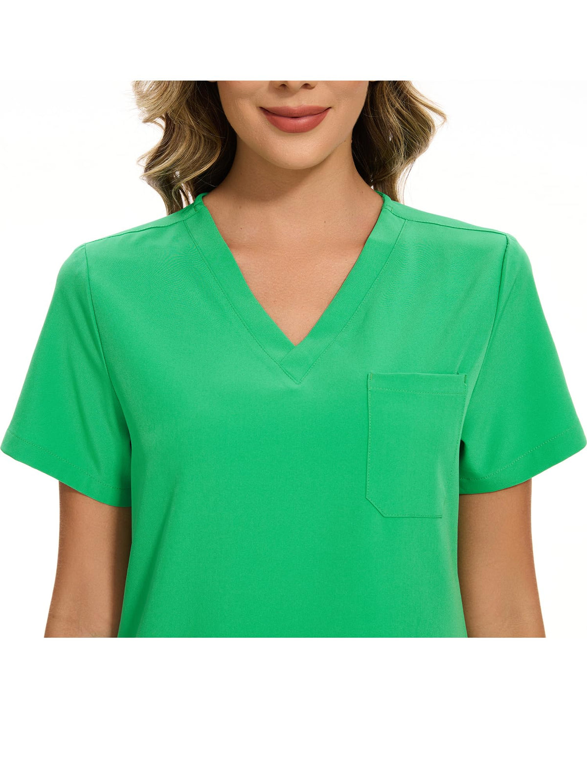 Luna V-Neck Scrub Top — Deep Mint Green — 5