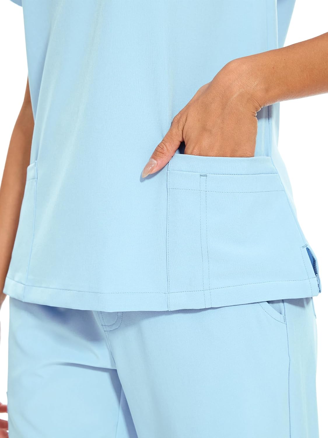 Luna V-Neck Scrub Top — Baby Blue — 5