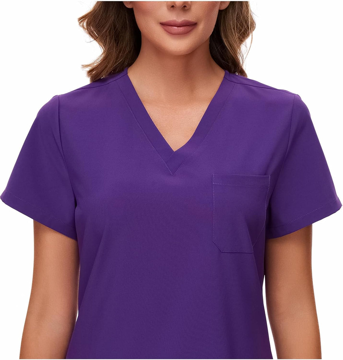 Luna V-Neck Scrub Top — Purple — 4