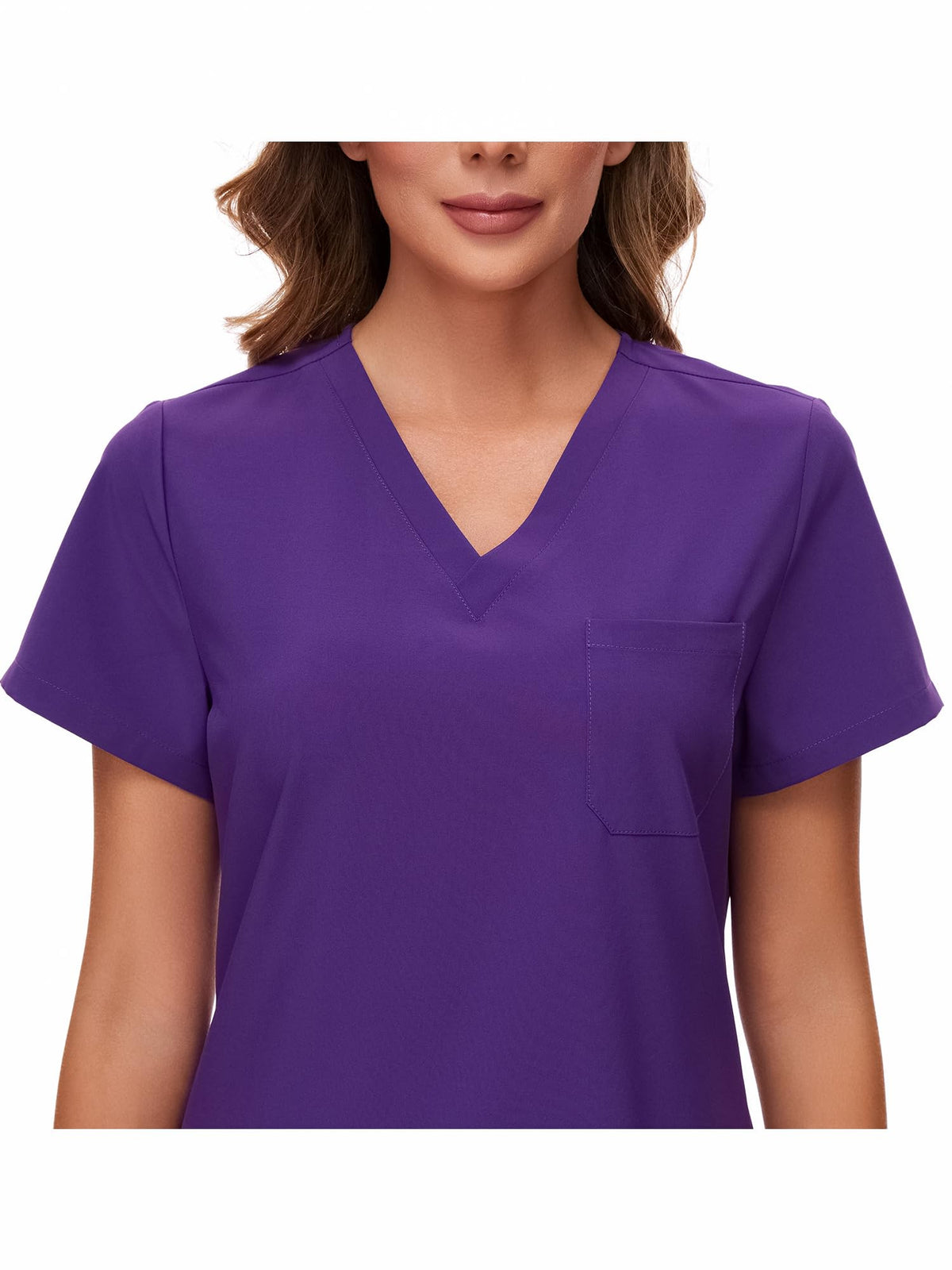 Luna V-Neck Scrub Top — Purple — 4