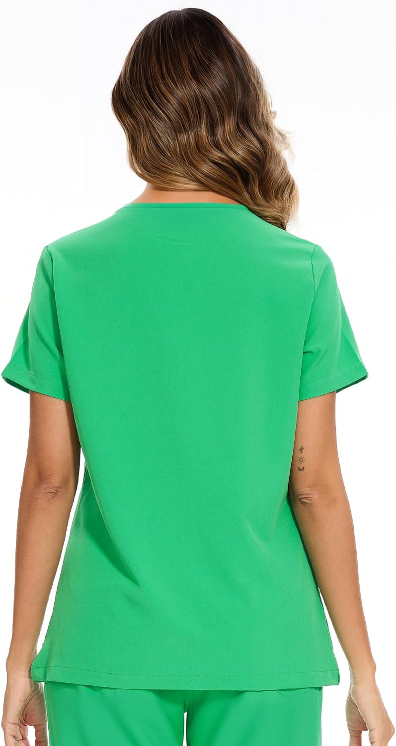 Luna V-Neck Scrub Top — Deep Mint Green — 4