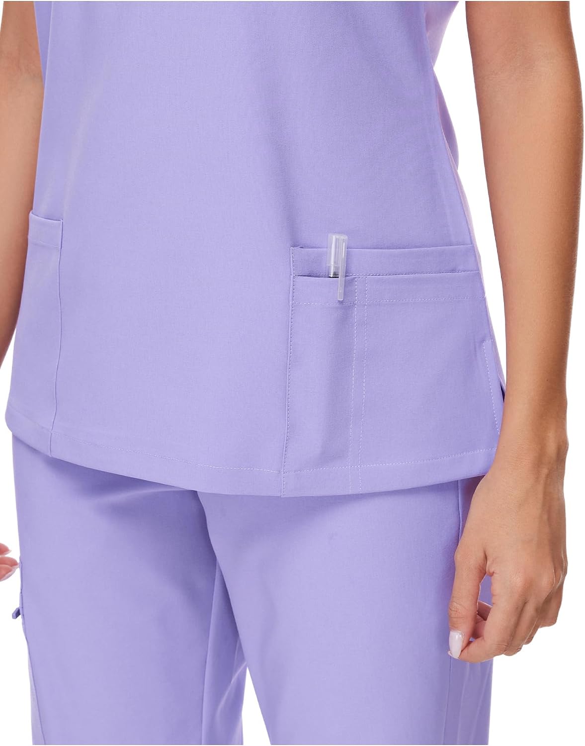 Luna V-Neck Scrub Top — Light Purple — 5