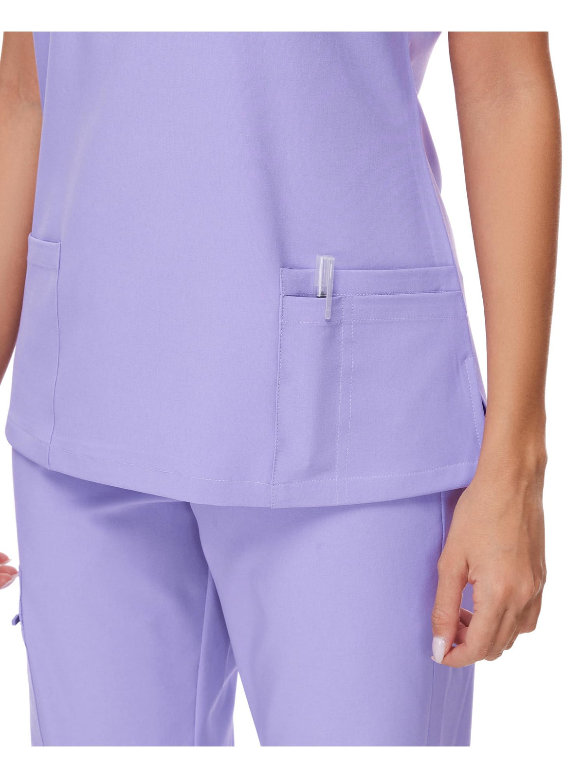 Luna V-Neck Scrub Top — Light Purple — 5