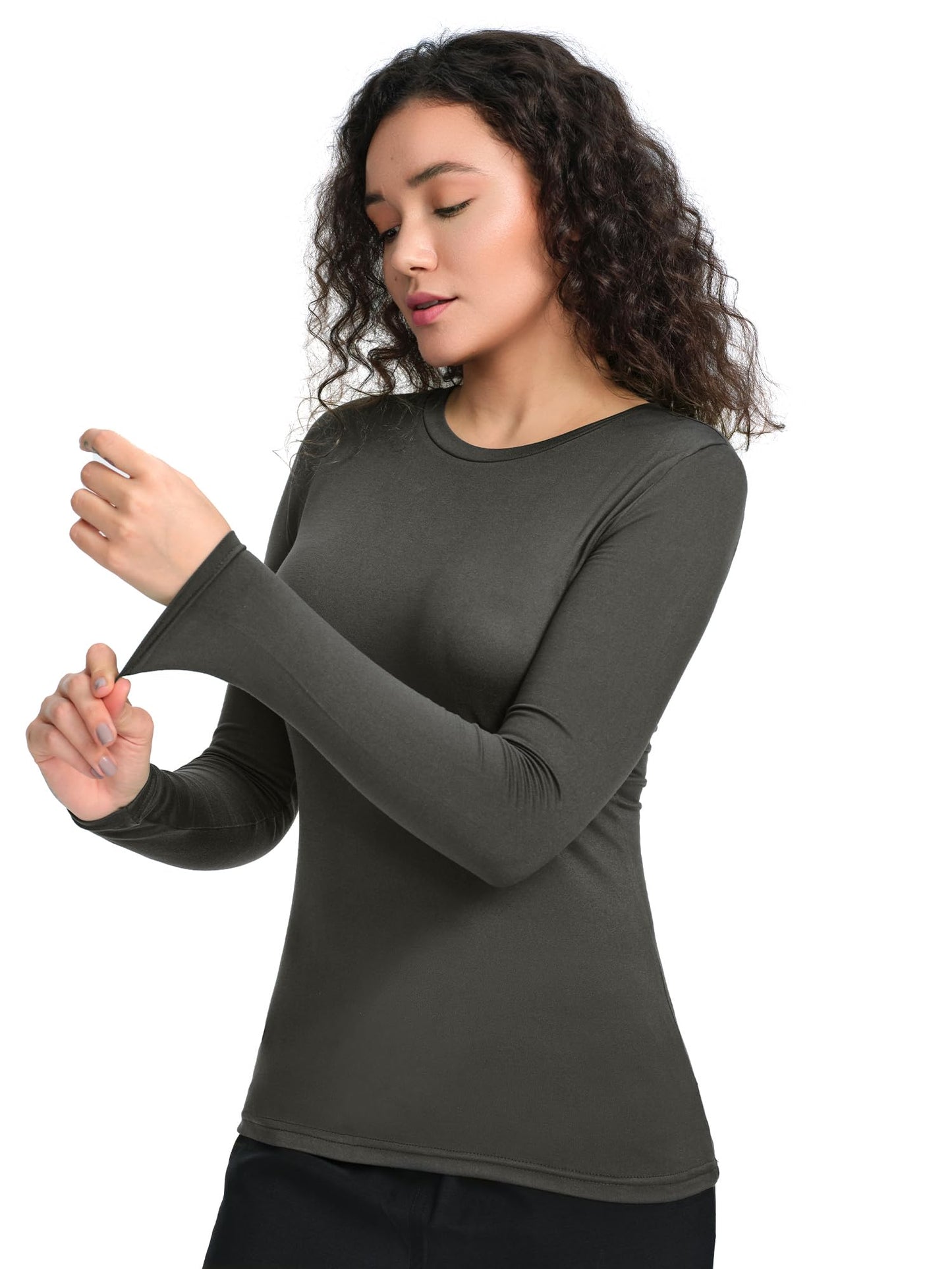 CSDD03 Women's 2-Pack Long-Sleeve Underscrub Top — White/Grey — 7