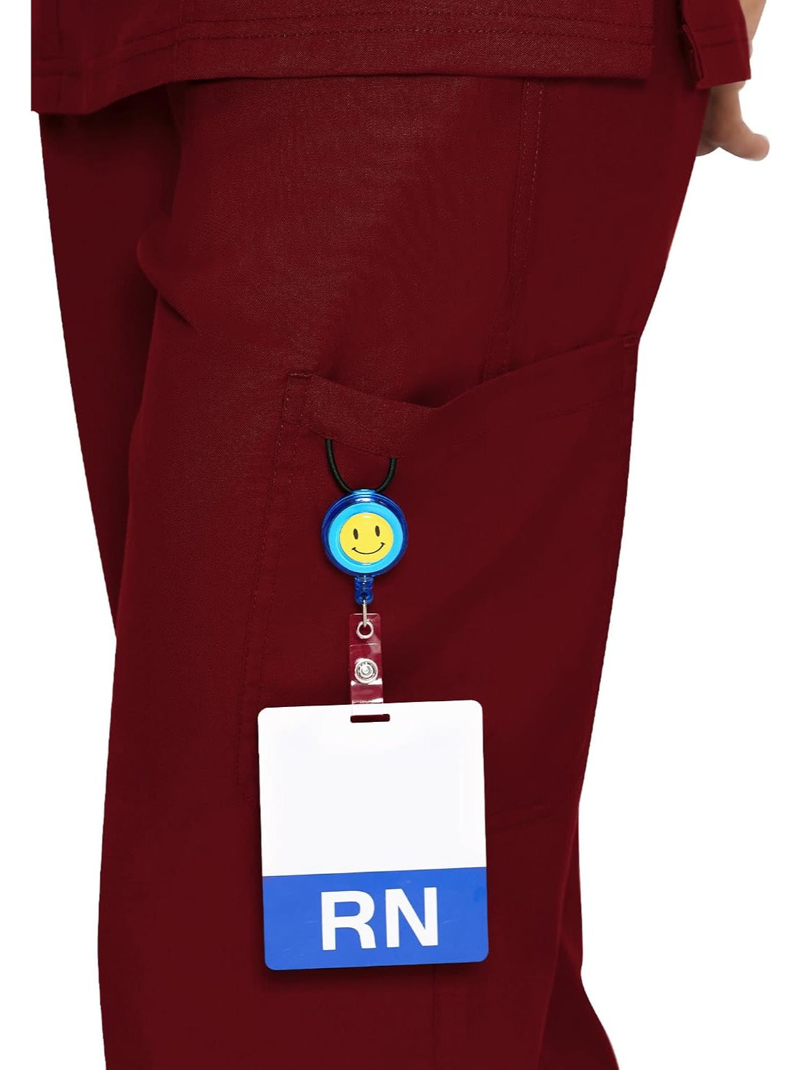 COZYFIT women's burgundy straight-leg cargo scrub pants - image 6