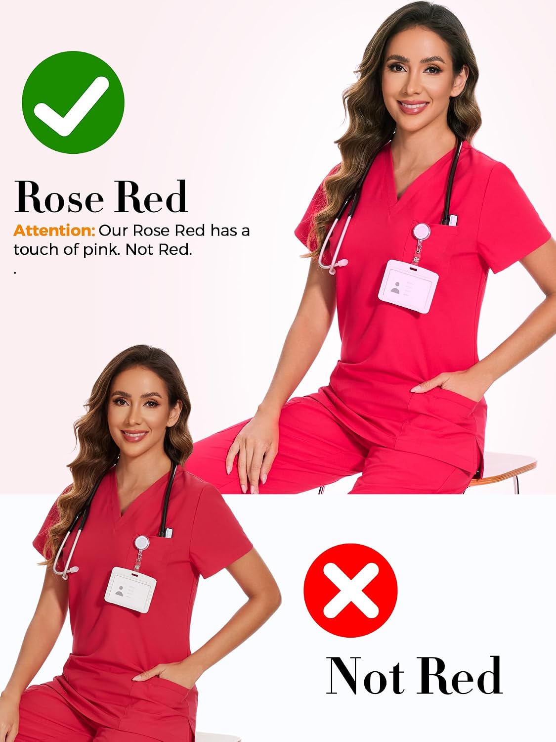 Luna Scrub Set — Rose Red — 2