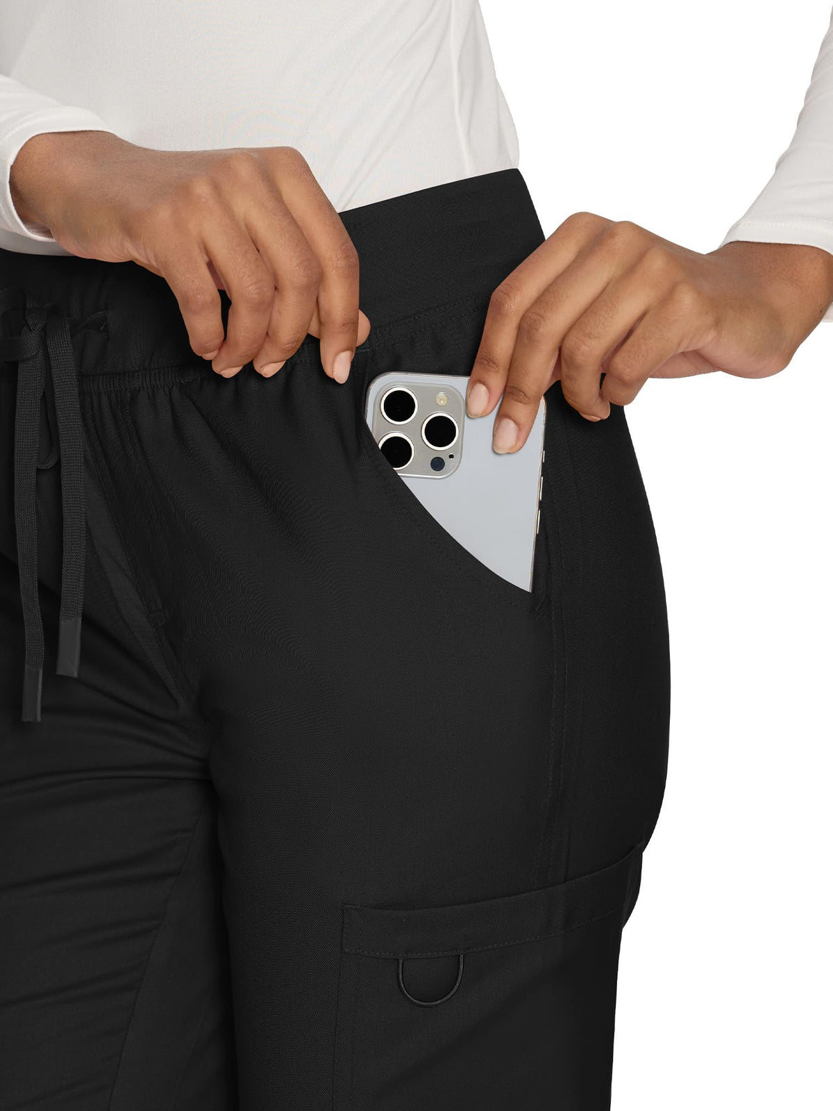 COZYFIT women's black straight-leg cargo scrub pants - image 6