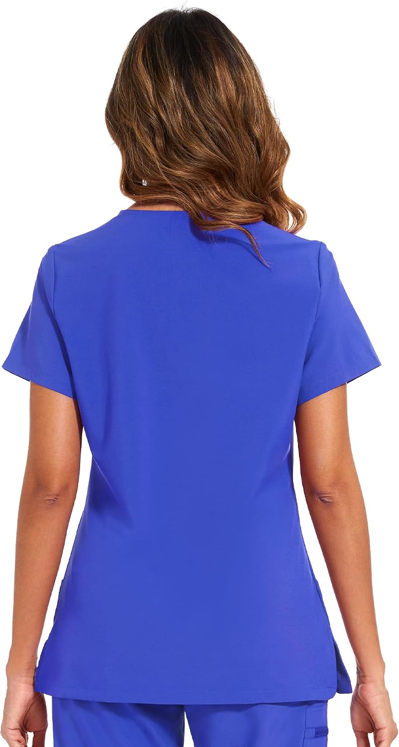 Luna V-Neck Scrub Top — Grape Purple — 3