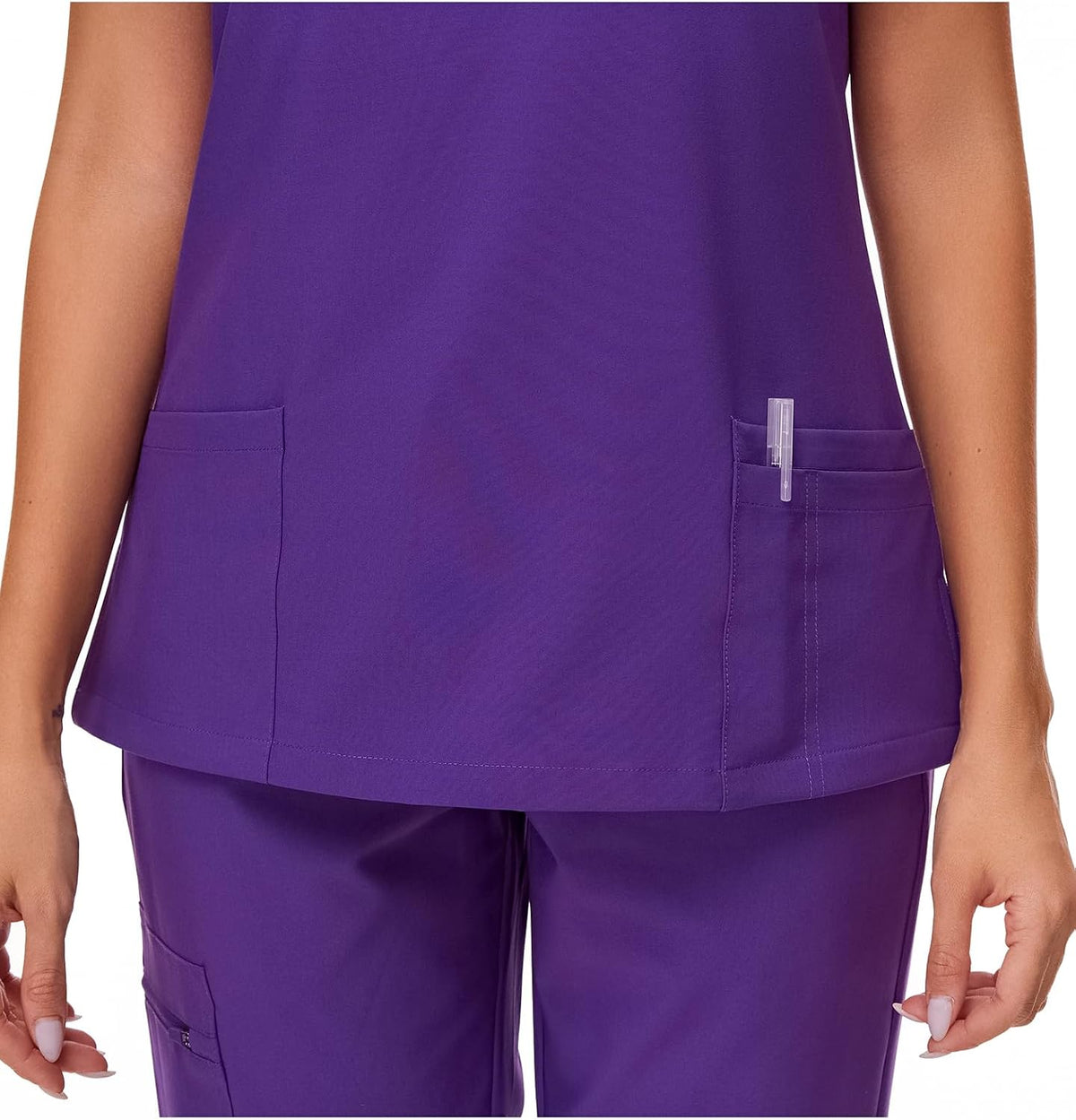 Luna V-Neck Scrub Top — Purple — 5