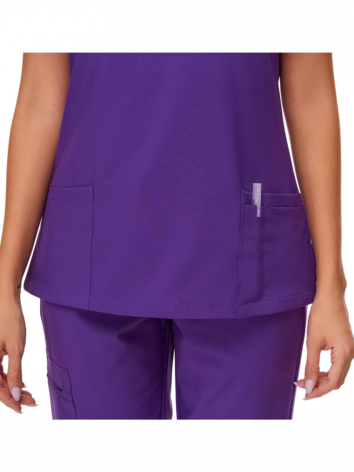 Luna V-Neck Scrub Top — Purple — 5