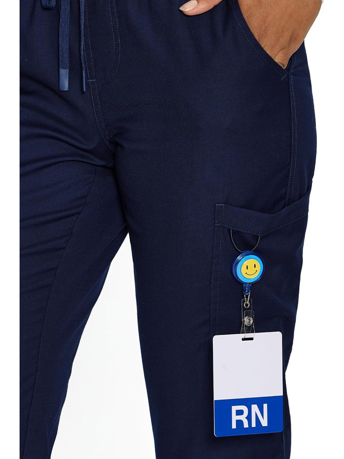 COZYFIT women's navy blue straight-leg cargo scrub pants - image 6