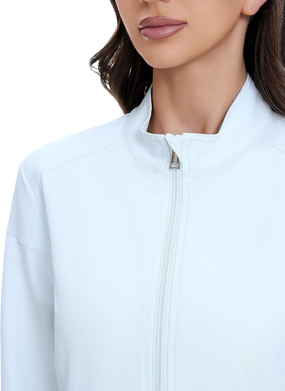 Juno Zip Front Scrub Jacket — Cloud White — 6