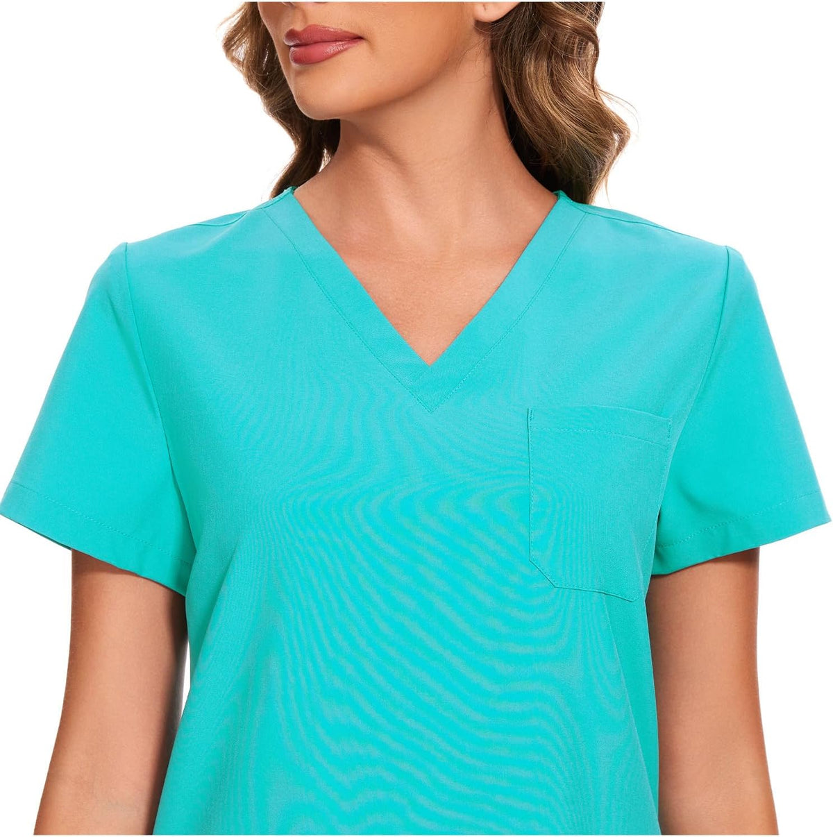 Luna V-Neck Scrub Top — Teal — 4
