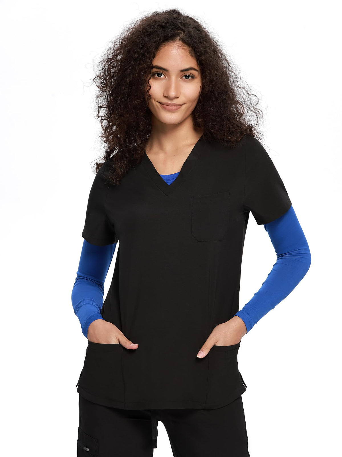 Mira Long Sleeve Crew Neck Underscrub 3-Pack — Royal Blue — 6