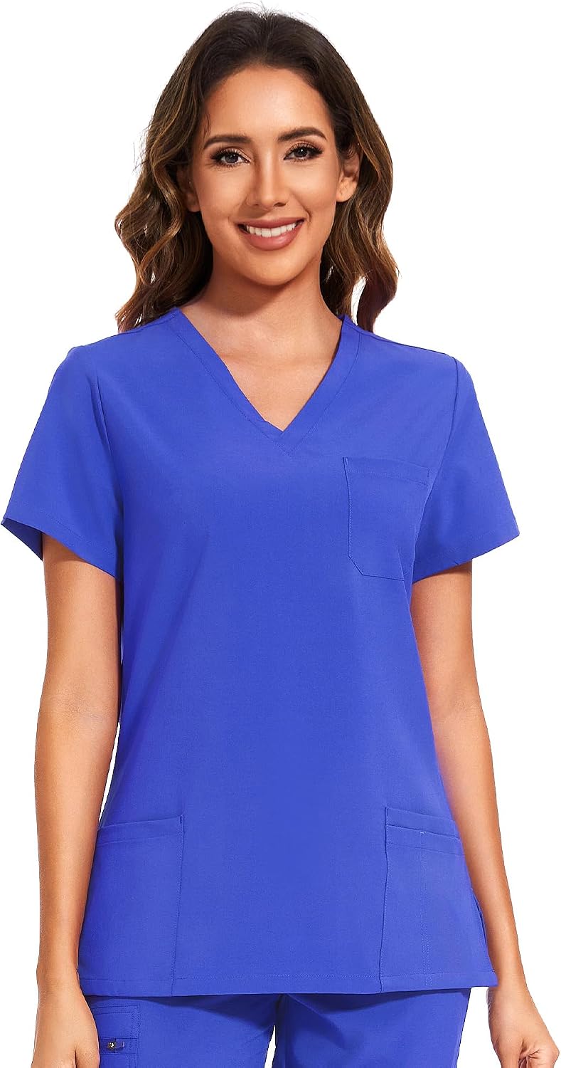 Luna V-Neck Scrub Top — Grape Purple — 6