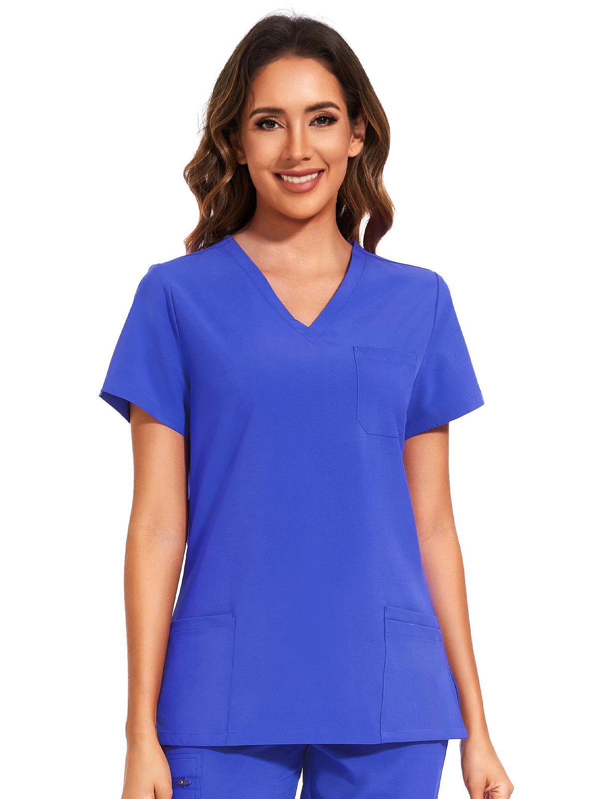 Luna V-Neck Scrub Top — Grape Purple — 6
