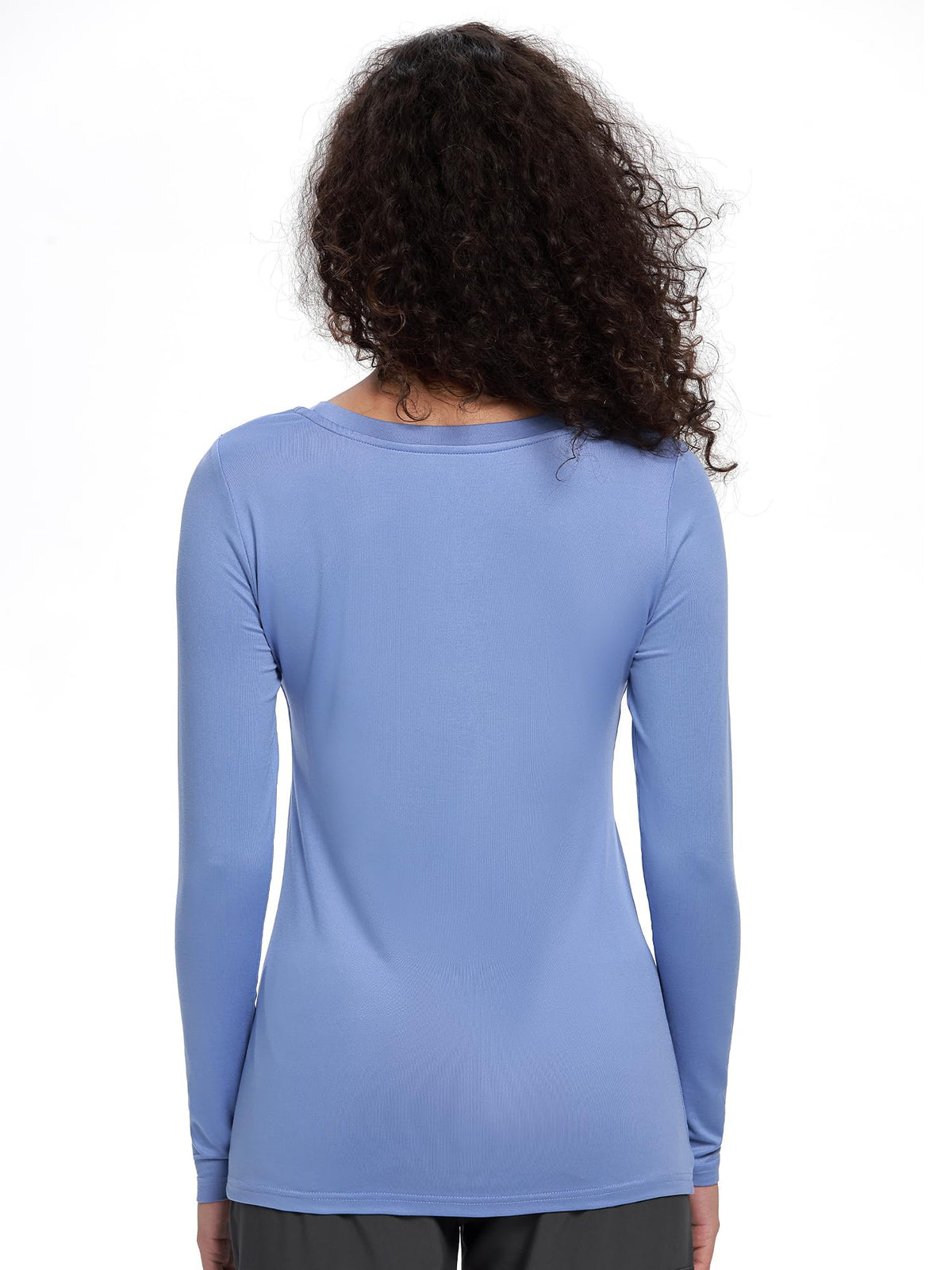 Mira Long Sleeve Crew Neck Underscrub 2-Pack — Ceil Blue/Ceil Blue — 3