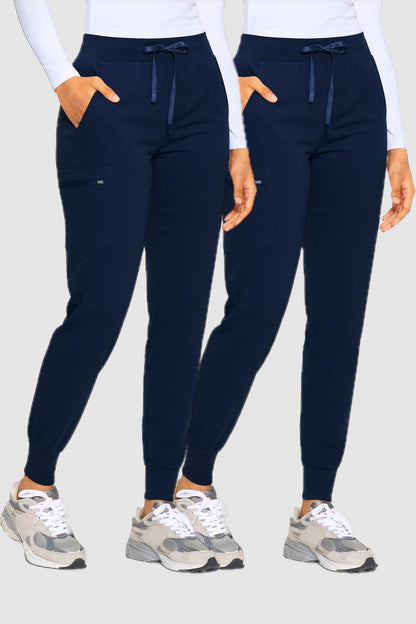 Luna 2-Pack Jogger Scrub Pants — Navy Blue/Navy Blue — 1