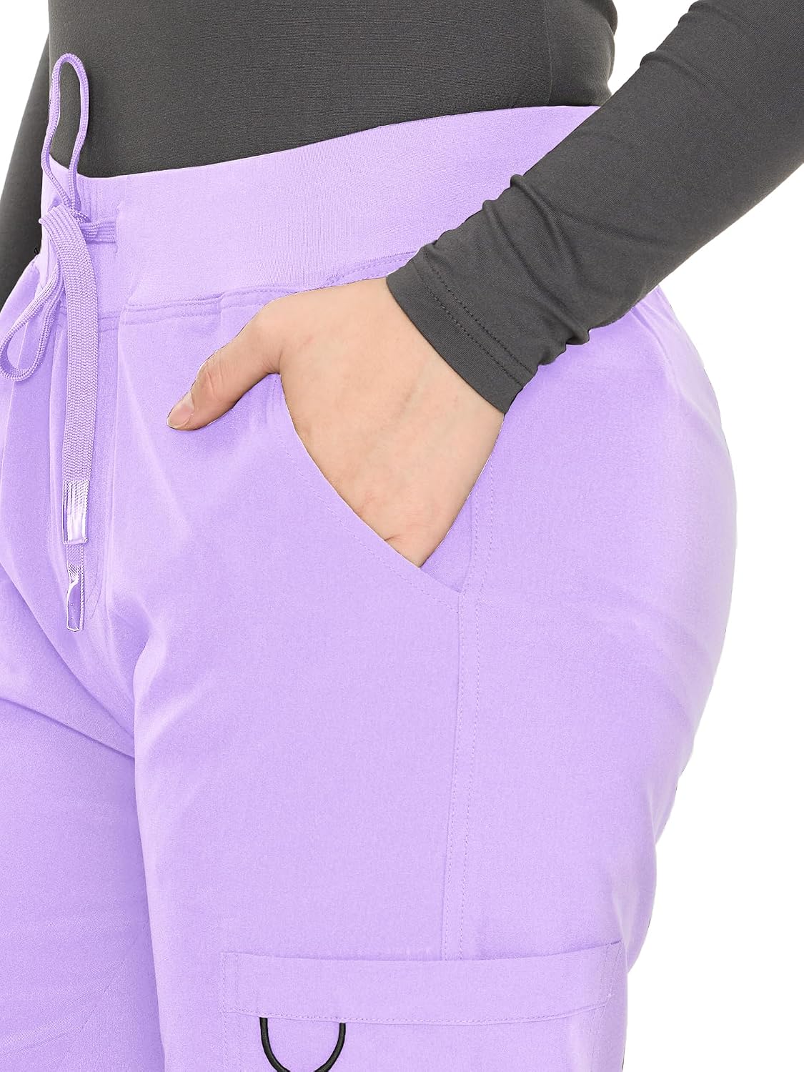 COZYFIT women's light purple straight-leg cargo scrub pants - image 5