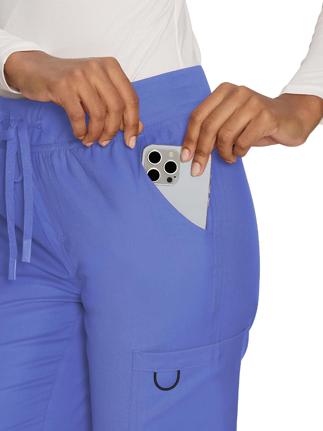 COZYFIT women's ceil blue straight-leg cargo scrub pants - image 6