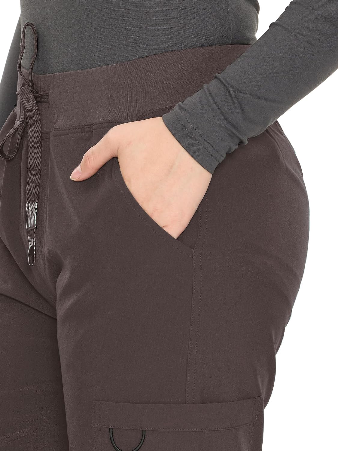 COZYFIT women's rock grey straight-leg cargo scrub pants - image 5