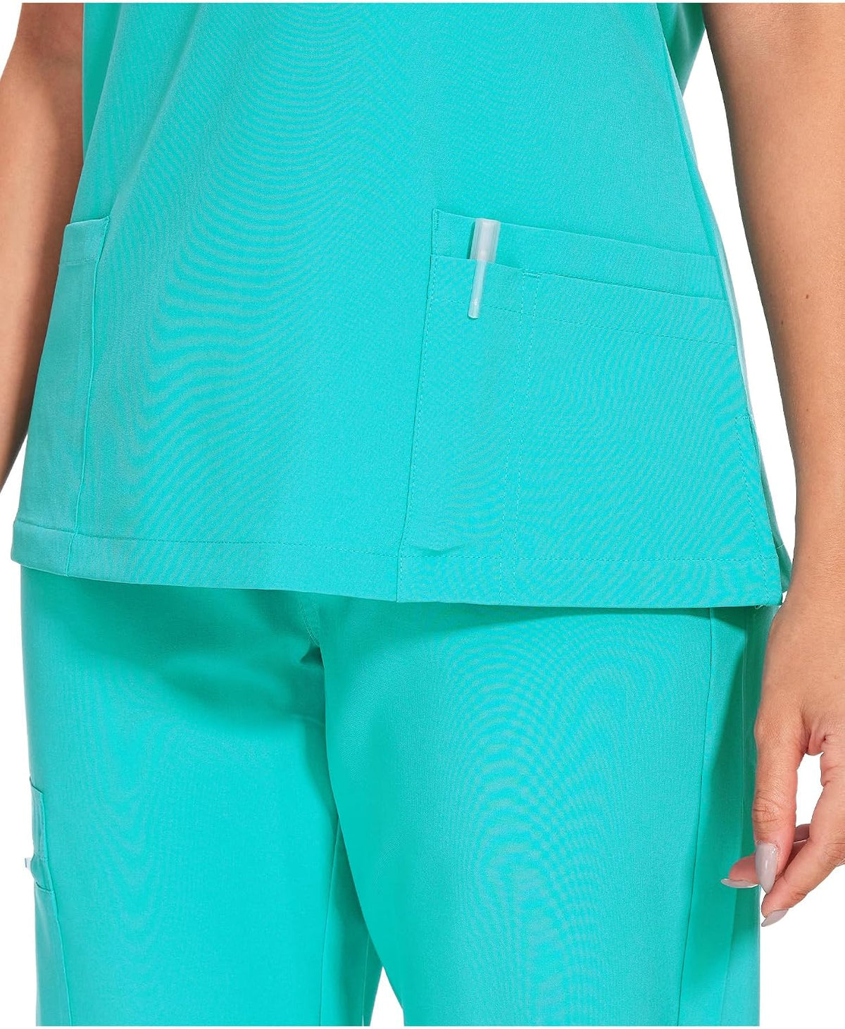 Luna V-Neck Scrub Top — Teal — 5