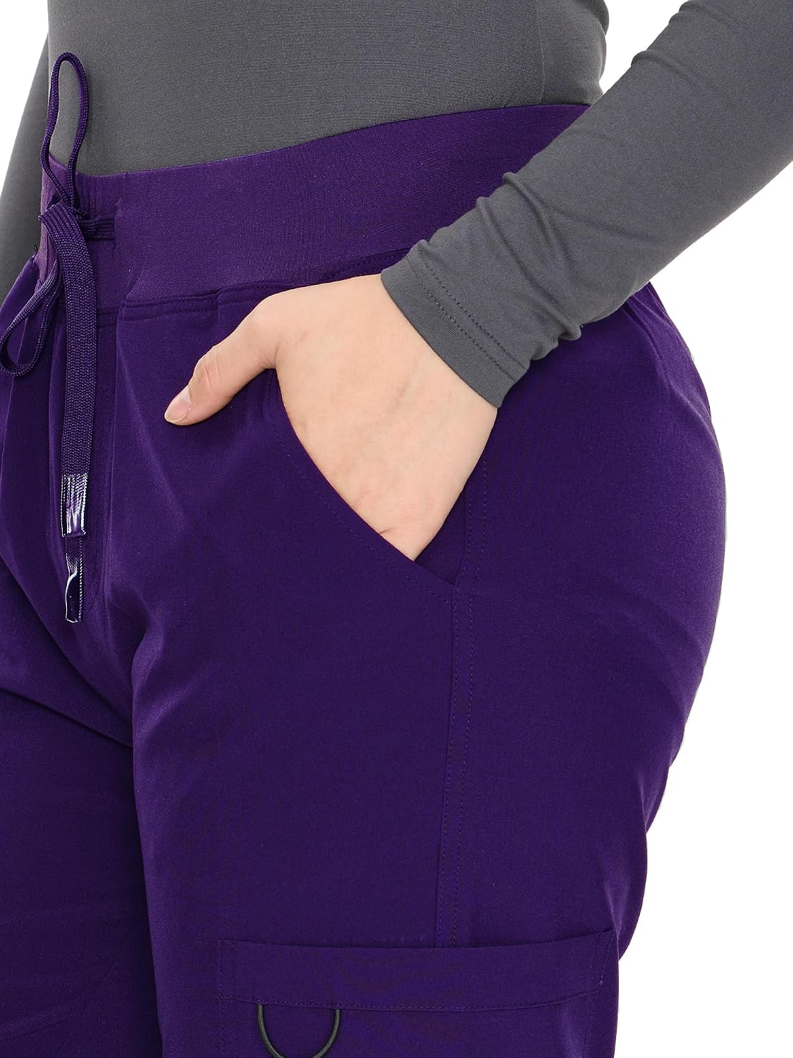 COZYFIT women's purple straight-leg cargo scrub pants - image 5