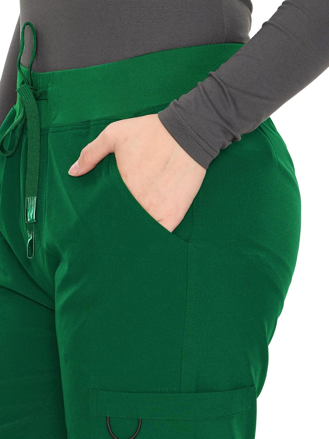 COZYFIT women's hunter green straight-leg cargo scrub pants - image 5