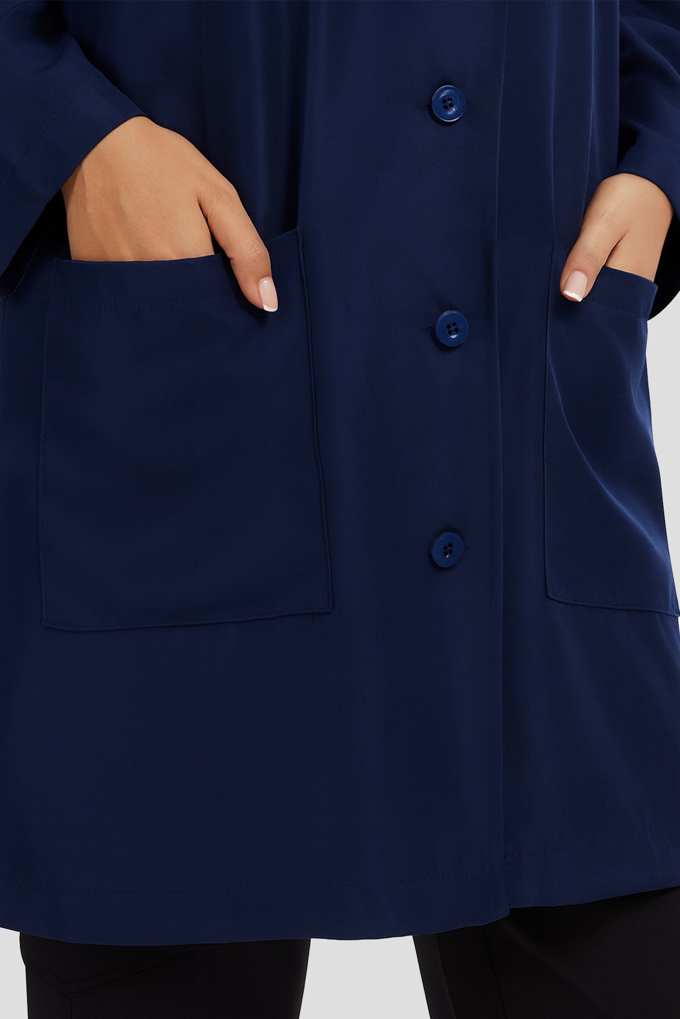 COZYFIT Lab Coat for Woman 3 Pocket, Long Sleeve Medical Coat