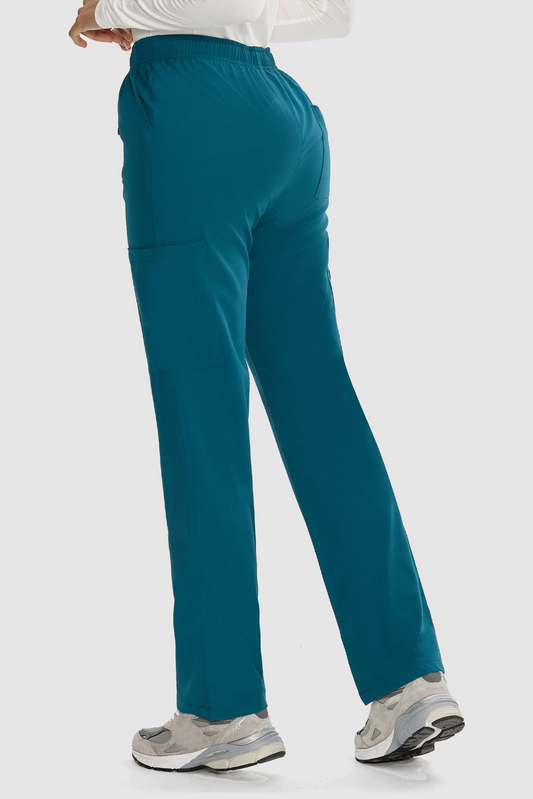 Dawn Dusk Straight-Leg Cargo Scrub Pants - Caribbean Blue - Alternate view